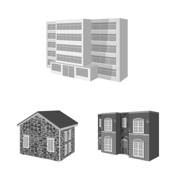 Vektorový design architektury a označení majetku. Sada symbolů architektury a bytové výstavby pro web. — Stockový vektor