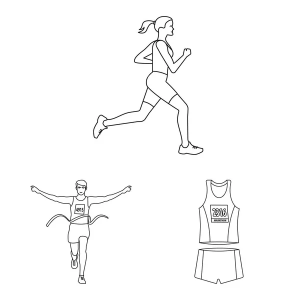 Isolerat föremål av motion och Sprinter tecken. Insamling av motion och Marathon Stock Vector illustration. — Stock vektor