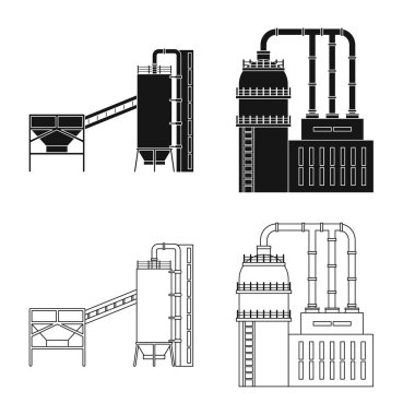Üretim ve yapısı logo vektör Illustration. Üretim ve teknoloji vektör simgesini hissenin koleksiyonu.