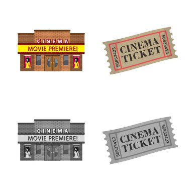 Televizyon ve işareti filme vektör çizimi. Televizyon ve hisse senedi için vektör simge görüntüleme kümesi.