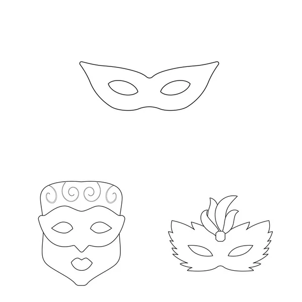 Vectorillustratie van maskerade en mysterie logo. Set maskerade en festival vector pictogram voor voorraad. — Stockvector