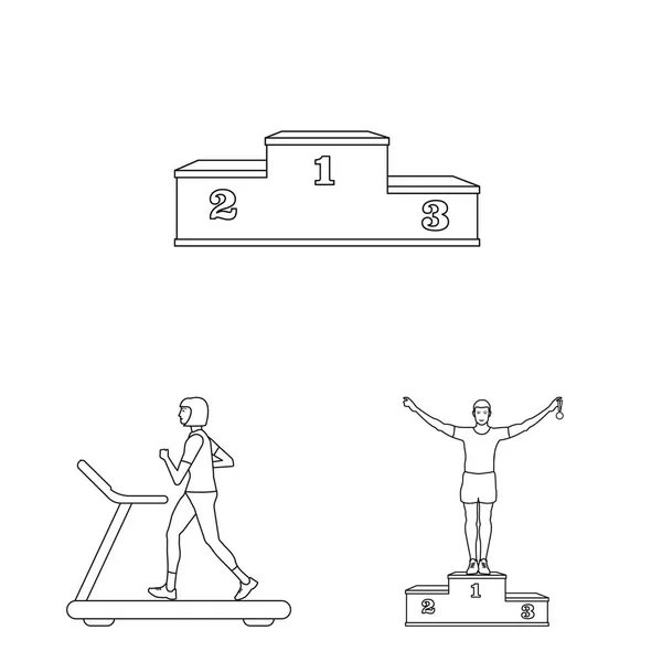 Векторный дизайн упражнений и символ спринтера. Коллекция упражнений и значок вектора марафона для склада . — стоковый вектор