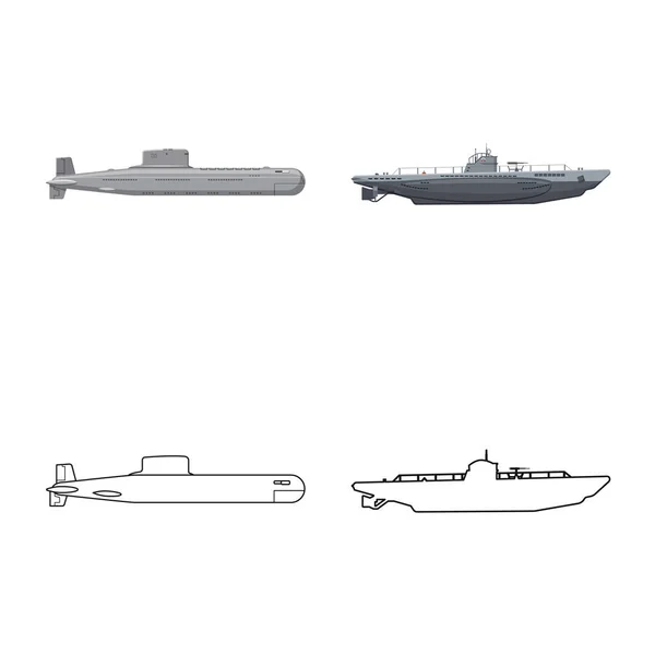 Ilustración vectorial de guerra y símbolo del barco. Colección de guerra y vector de flota icono para stock . — Vector de stock