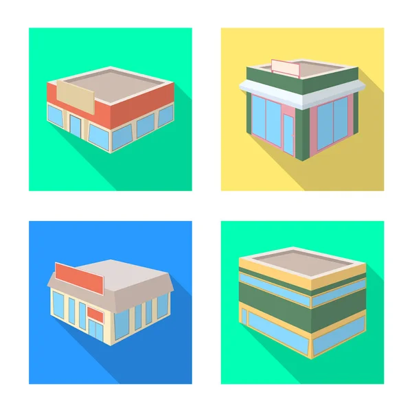 Diseño vectorial e icono urbano. Colección y icono del vector de la casa para la acción . — Vector de stock