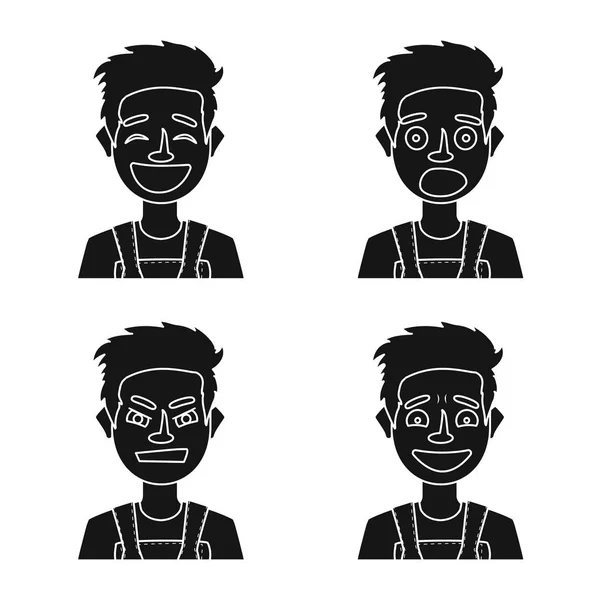 Conception vectorielle du logo visage et garçon. Collection d'icônes visage et jeune vecteur pour stock . — Image vectorielle