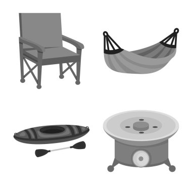 Rekreasyon ve turizm işareti vektör tasarımı. Stok için rekreasyon ve yaban hayatı vektör simgesi koleksiyonu.