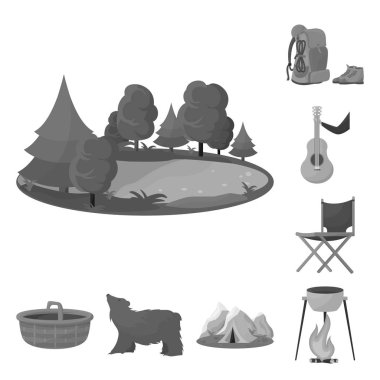 Rekreasyon ve park logosu vektör illüstrasyon. Web için rekreasyon ve geziler stok sembolü Seti.