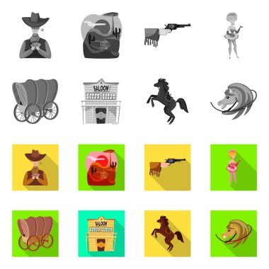 Teksas ve tarih logosunun vektör tasarımı. Stok için Teksas ve kültür vektör simgesi koleksiyonu.