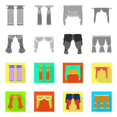 Perde ve perdeler logosu vektör illüstrasyon. Perde ve panjur stok vektör illüstrasyon koleksiyonu.