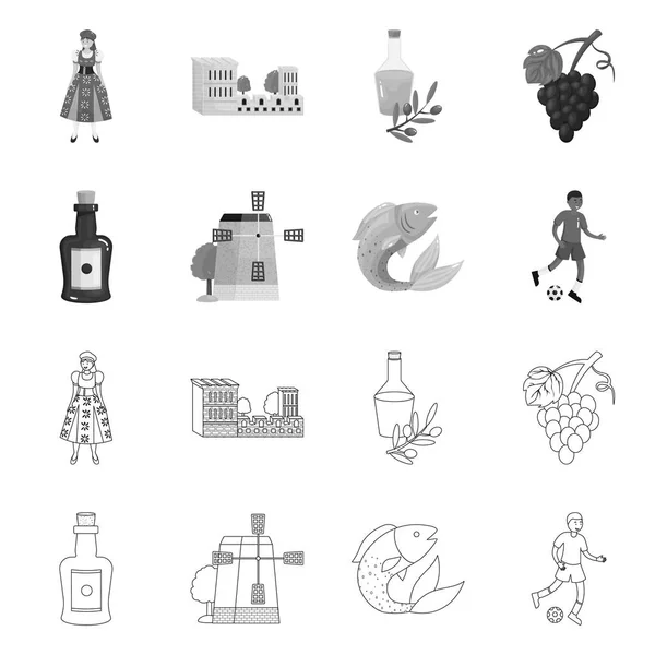 Objeto aislado y símbolo histórico. Colección y país icono vectorial para stock. — Vector de stock