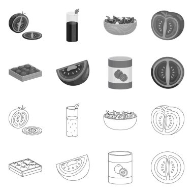 Sebze ve lezzetli sembolün vektör çizimi. Ağ için sebze ve doğal hisse senedi seti.