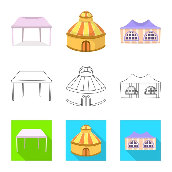 Diseño vectorial de techo e icono plegable. Colección de techo y arquitectura símbolo de stock para web . — Vector de stock