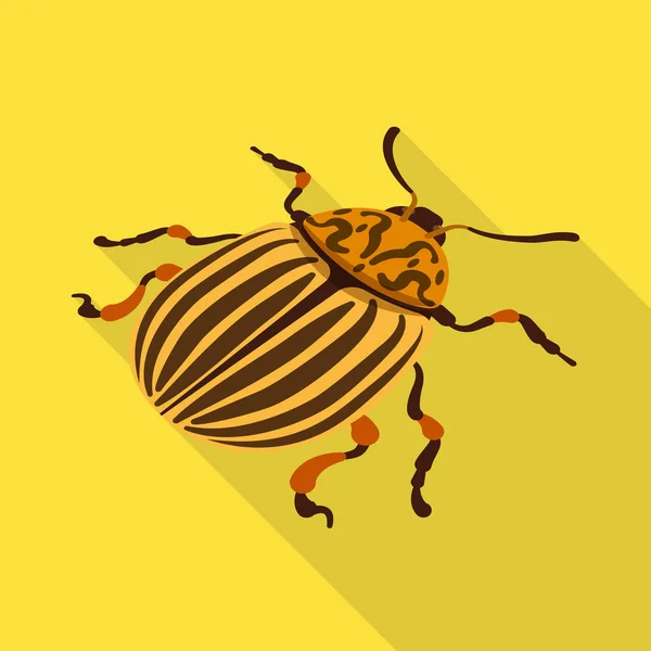 Böceğin izole nesnesi ve colorado simgesi. Böcek ve çizgili stok vektör illüstrasyon seti. — Stok Vektör