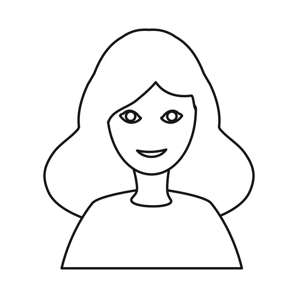 Изолированный объект девушки и знак лица. Набор векторной иллюстрации девушки и стиля . — стоковый вектор