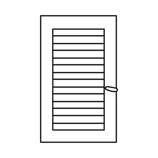 Geïsoleerd voorwerp van deur en groen teken. Set van deur en houten voorraad symbool voor web. — Stockvector