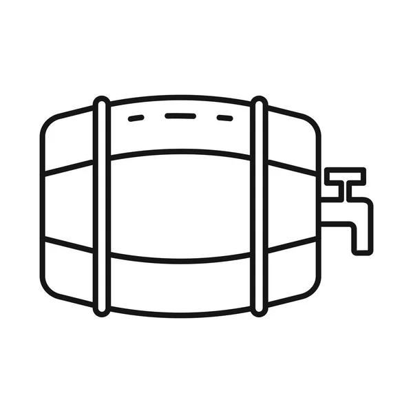 Objeto isolado de barril e sinal de barril. Conjunto de tambor e ícone de vetor de madeira para estoque . —  Vetores de Stock