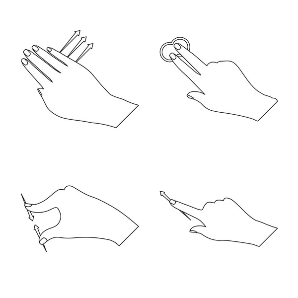 Design vetorial de tela sensível ao toque e símbolo de mão. Coleção de tela sensível ao toque e ilustração vetorial de estoque de toque . —  Vetores de Stock