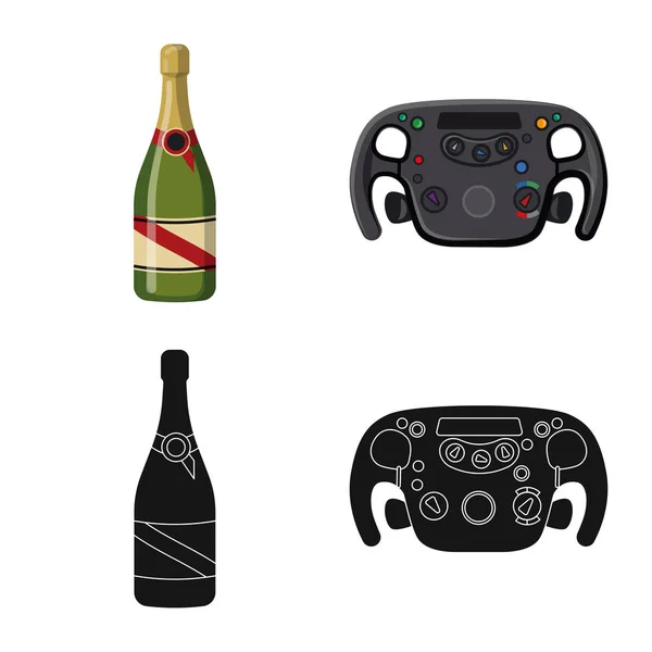 Векторная иллюстрация автомобиля и знак ралли. Коллекция автомобильных и гоночных символов для веб-сайтов . — стоковый вектор