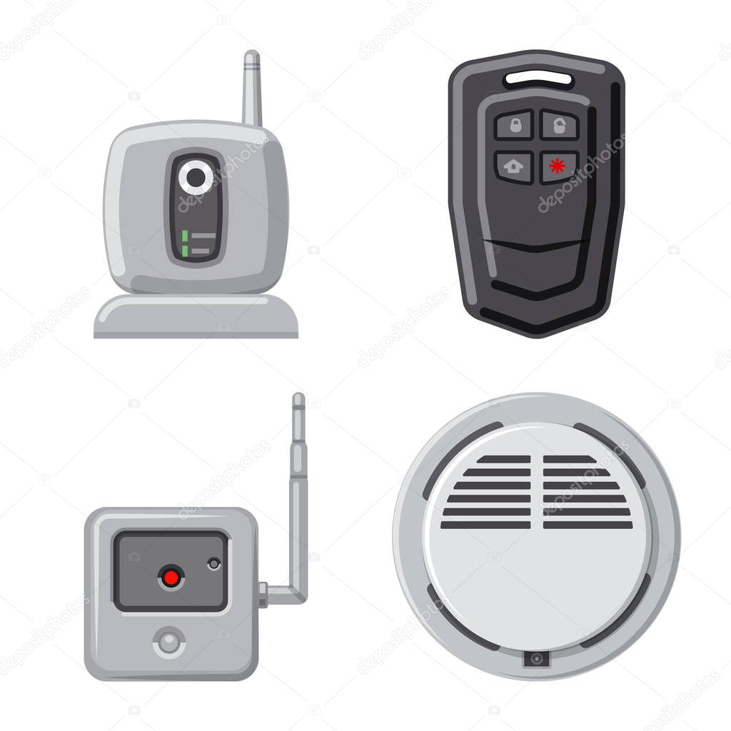 Vector illustration of office and house logo. Set of office and system stock symbol for web.