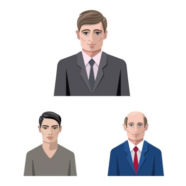 Avatar ve yüz işareti vektör tasarımı. Avatar ve profil stok vektör illüstrasyon koleksiyonu.