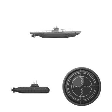 Ordu ve derin simge vektör tasarımı. Web için ordu ve nükleer stok sembolü seti.