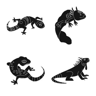 Hayvanat Bahçesi ve çevre sembolü vektör Illustration. Web için Hayvanat Bahçesi ve sürüngen stok sembolü koleksiyonu.