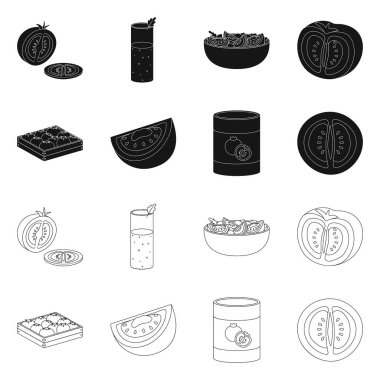 Sebze ve lezzetli simgesi vektör illüstrasyon. Sebze ve doğal stok vektör illüstrasyon koleksiyonu.