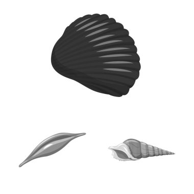 Akvaryum ve su işareti vektör tasarımı. Web için akvaryum ve dekorasyon stok sembolü seti.