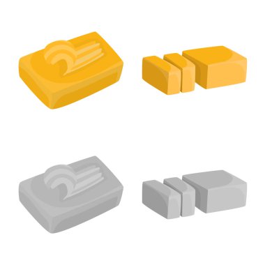 Vektör kremsi tasarımını ve ürün simgesi. Ayarla, krem ve çiftlik web için hisse senedi simgesi.