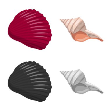 Hayvan ve dekorasyon logo vektör Illustration. Web için hayvan ve okyanus hisse senedi simgesi kümesi.