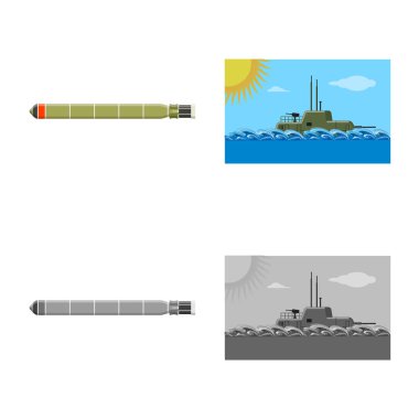 Savaş ve gemi işareti illüstrasyon vektör. Savaş ve filo hisse senedi vektör çizim koleksiyonu.