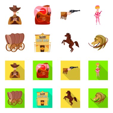 Teksas ve tarih logosunun vektör tasarımı. Stok için Teksas ve kültür vektör simgesi koleksiyonu.