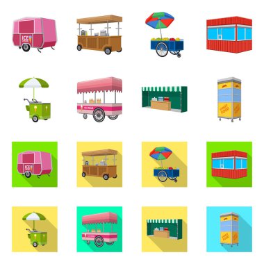 Pazarlama ve çadır işareti vektör tasarımı. Pazarlama ve dış stok vektör illüstrasyon koleksiyonu.