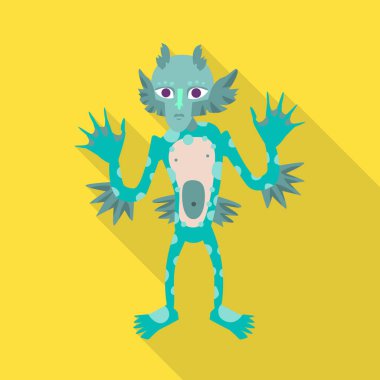 İblis ve su logosuizole nesne. Web için iblis ve merman stok sembolü Koleksiyonu.