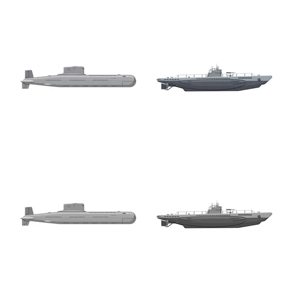 Objeto isolado de guerra e sinal de navio. Coleção de ícone de vetor de guerra e frota para estoque . —  Vetores de Stock