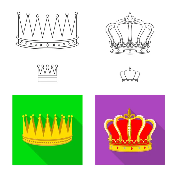 Objeto isolado do logotipo medieval e da nobreza. Coleção de medieval e monarquia símbolo de estoque para web . — Vetor de Stock