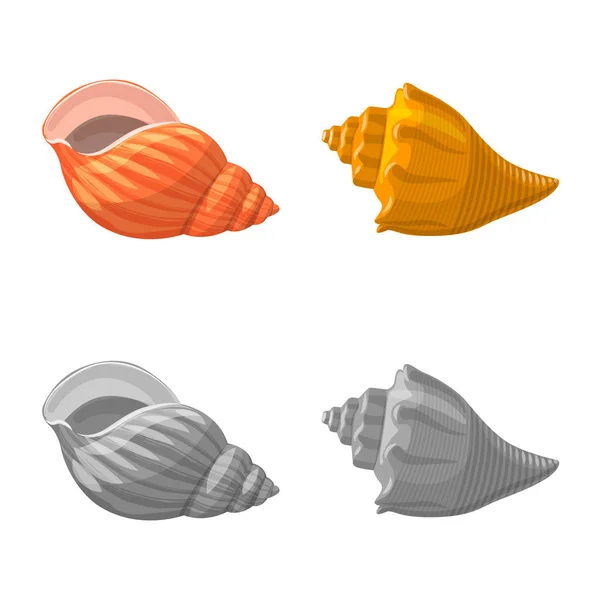 Vektor design av ikonen djur och dekoration. Samling av djur- och ocean aktiesymbol för webben. — Stock vektor