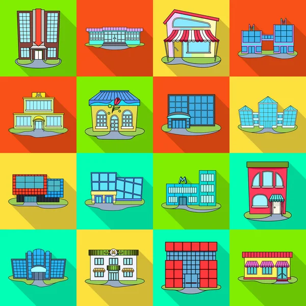 Векторный дизайн супермаркета и строительного символа. Набор иллюстраций для супермаркетов и локальных фондовых векторов . — стоковый вектор