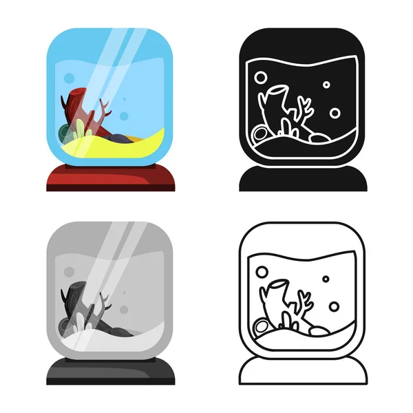 Vector design of aquarium and glass icon. Set of aquarium and water vector icon for stock. Vector Graphics