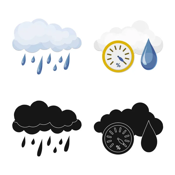 Ilustração vetorial do logotipo meteorológico e climático. Coleção de ícone de vetor de tempo e nuvem para estoque . —  Vetores de Stock