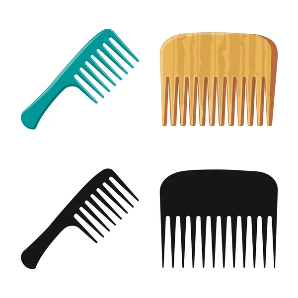 Conception vectorielle du logo brosse et cheveux. Ensemble de brosse et icône vectorielle brosse à cheveux pour stock . — Image vectorielle