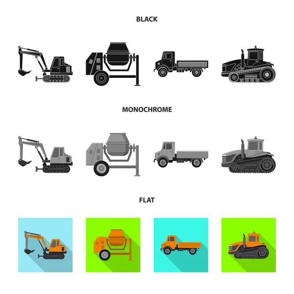 Progettazione vettoriale del logo di costruzione e costruzione. Set di costruire e macchinari stock simbolo per il web . — Vettoriale Stock