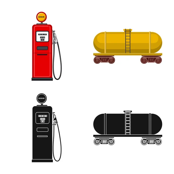 Εικονογράφηση διάνυσμα σύμβολο πετρελαίου και φυσικού αερίου. Σετ λαδιού και βενζίνης εικονίδιο του φορέα για το απόθεμα. — Διανυσματικό Αρχείο