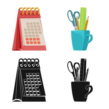 Mobilya ve iş sembolü yalıtılmış nesne. Mobilya ve ev hisse senedi simgesi web için set.