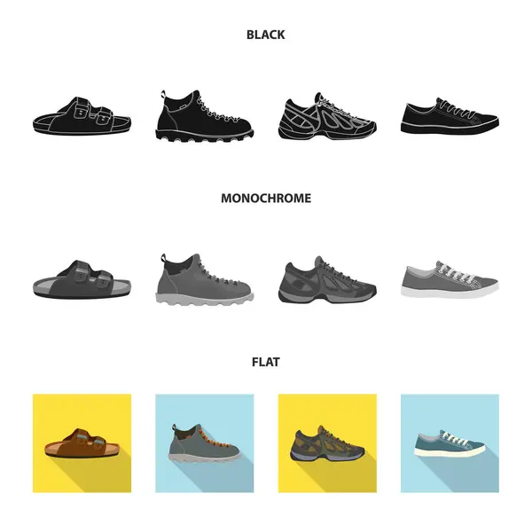 Векторний дизайн взуття та взуття. Набір символів взуття та ноги для Інтернету . — стоковий вектор
