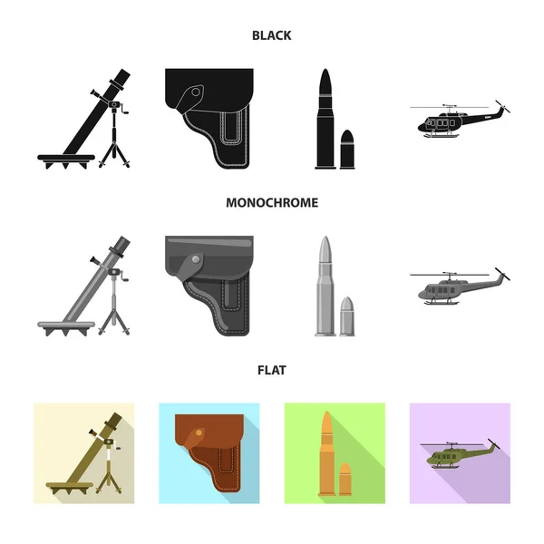 Objeto isolado de arma e signo de arma. Coleção de arma e exército ilustração vetorial estoque . —  Vetores de Stock