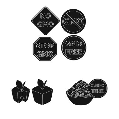 Kalite ve laboratuvar sembolü vektör tasarımı. Kalite ve genetik stok vektör illüstrasyon seti.