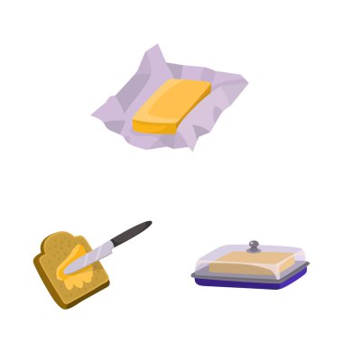 Gıda ve süt simgesi izole nesne. Stok için gıda ve kolesterol vektör simgesi koleksiyonu.