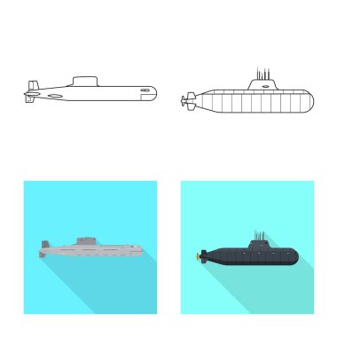 Savaş ve gemi logo vektör Illustration. Savaş ve web için filo hisse senedi simgesi.