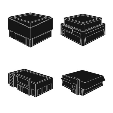 Vektör tasarımı ve ev işareti. Stok vektör illüstrasyonunun toplanması ve yapıya bürünme.